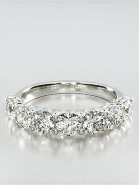 James Allen 14k White Gold Seven Stone 1.5CT Lab Diamond Anniversary Ring Size 8